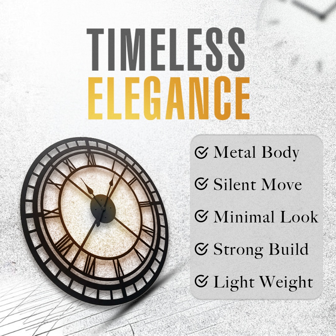 Luxury Roman Clock Product Visual